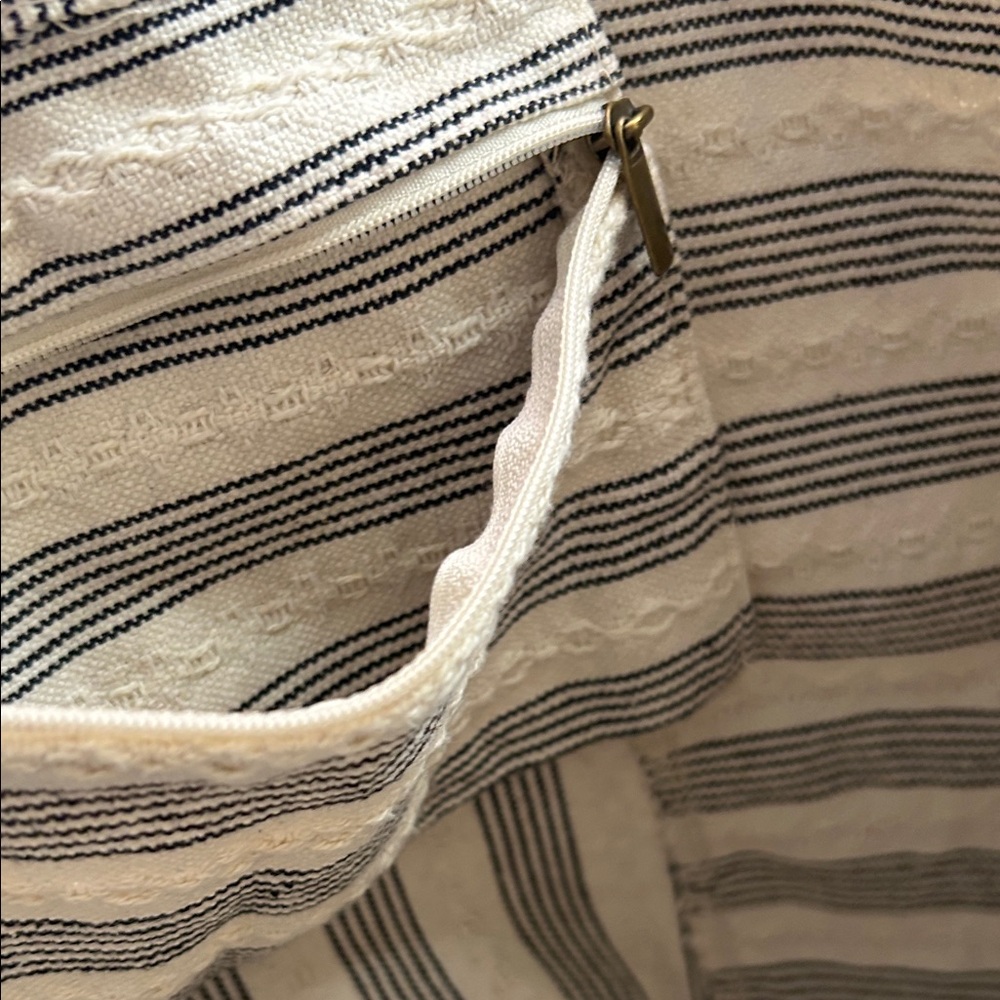 Roxy Cream and Black Striped Tote - Picture 4 of 7